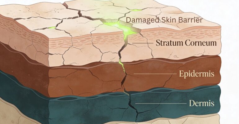 Skin barrier repair routine for melanin-rich skin
