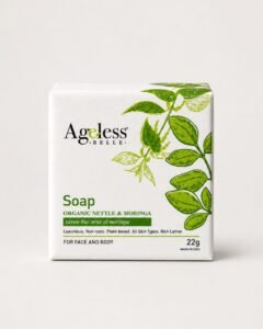ageless belle® 22g organic nettle & moringa guest soap for hotels in kenya
